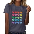 thumbnail image 1 of Diufon Hauts de la Saint-Valentin pour Femmes Décontracté Manches Courtes Col Rond Chandail Chemise Imprimé Graphique Mignon Tendance, 1 of 5