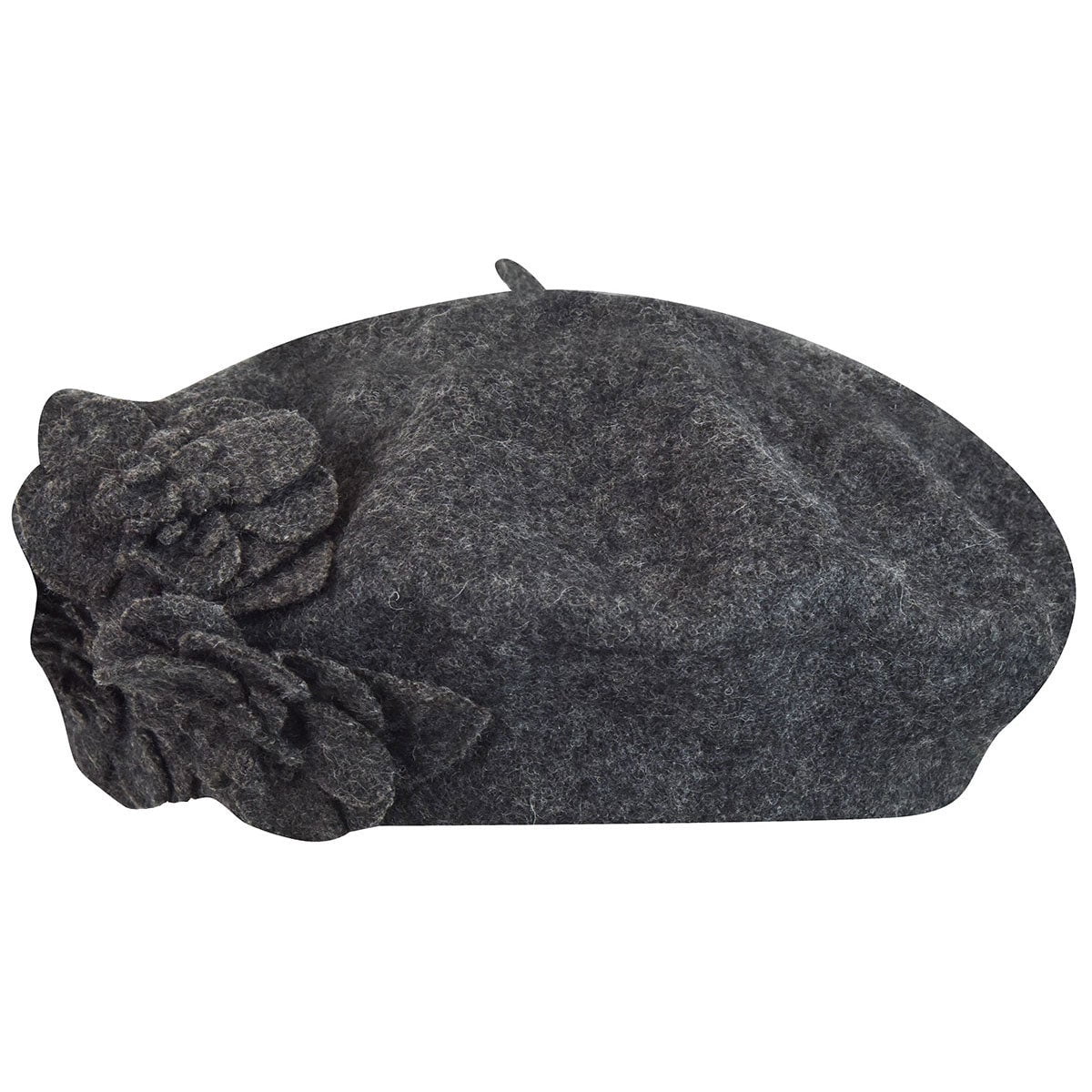 Flower Beret - Charcoal Heather/1SFM 