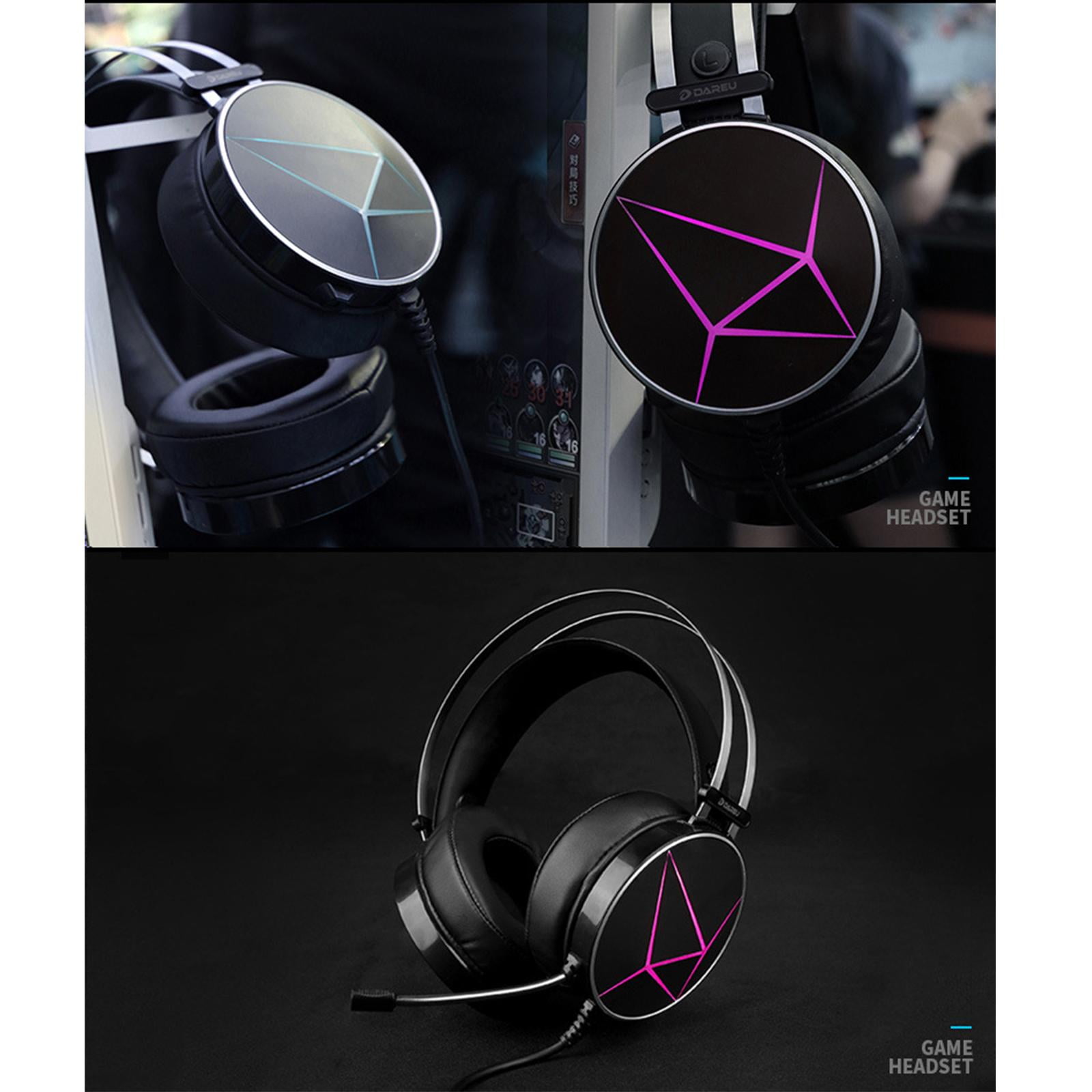 Upgrade Headset Foldable LED RGB Light Noise Reduction Stereo Gaming Headphones Microphone for PC PUBG CSGO