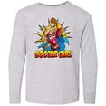thumbnail image 3 of Inktastic Soccer Girl Superhero Long Sleeve Youth T-Shirt, 3 of 5