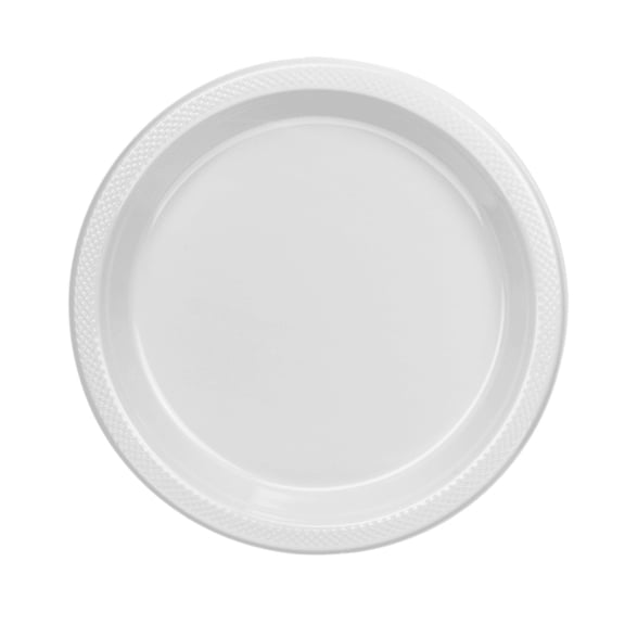 Disposable 9" White Diner Plastic Plates: 5 Pack