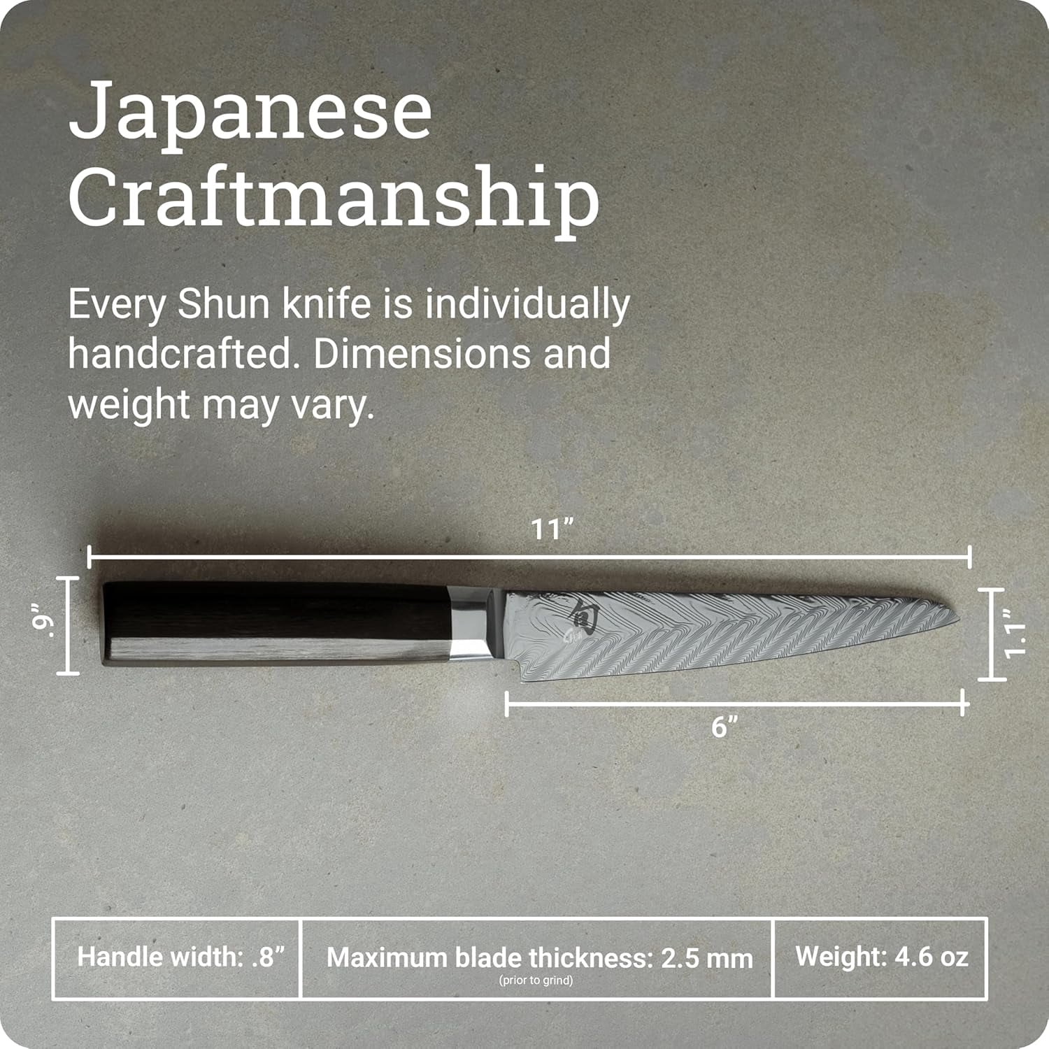 Shun Dual Core 6" Utility/Butchery Knife, Handcrafted Japanese Kitchen Knife, VG10 and VG2 Damascus Steel Blade, Pakkawood Handle, Precision and Sharpness for Professional and Home Chefs