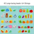 thumbnail image 2 of Cordones de cuentas para niños pequeños Montessori Cordón de juguete Animales de madera Frutas Verduras Juguetes para enhebrar para niños BANYUO Hogar, 2 of 5