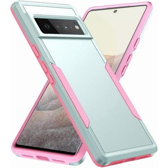 Google Pixel 8 Pro Case Heavy-Duty Shockproof Military-Grade Wireless Charging Support Phone Case for Google Pixel 8 Pro(2023) 6.7"(Green/Pink)