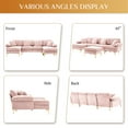 thumbnail image 6 of Rophefx 114" Sectional Sofa for Living Room,Modern Velvet Couch,U-Shaped Sofa with Chaise and Ottoman,Pink, 6 of 10