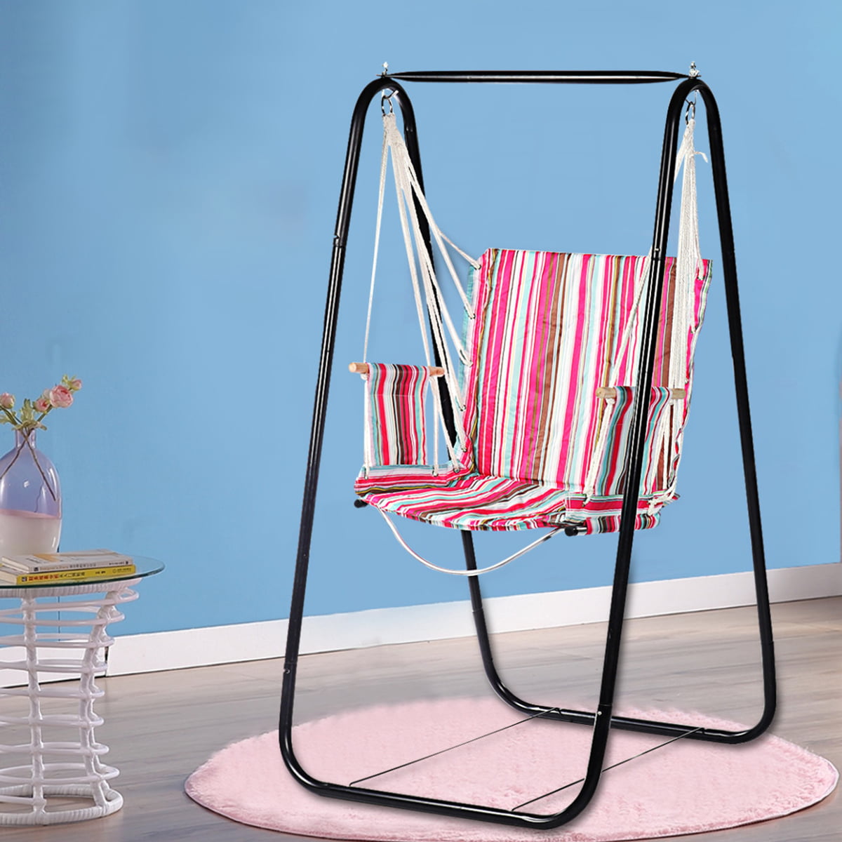 Hammock Chair with Stable Frame Stand ，Home Combo Hanging