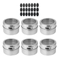 thumbnail image 2 of Bewildely 12 Uds. De tarros magnéticos para especias, salero de acero inoxidable, 4/6 Uds., organizador de contenedores para especias, almacenamiento de Cocina y Comedor 6 tarros de condimentos Bewildely HA004091-02, 2 of 6