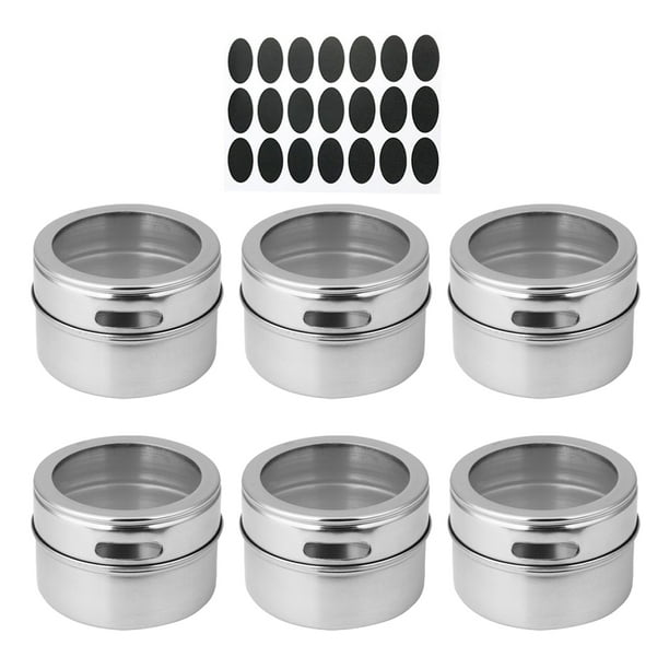 Juego de recipientes de almacenamiento de especias de acero inoxidable para condimentos, botella de coctelera de condimentos, suministros de cocina, 6 piezas Monstrate HA004091-02
