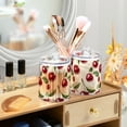 thumbnail image 3 of Yayeee 4 Pack Qtip Holder Bathroom Cotton Swab Canister with Lid Clear Dispenser Set, Cute Cherry, 3 of 6