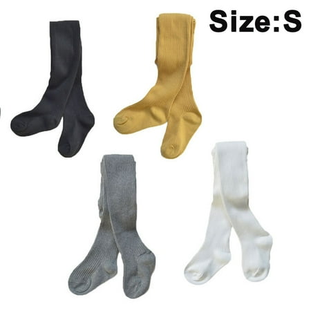 

4 Pack Baby Tights – Thick Toddlers Girl Leggings–Seamless Knit Cotton Stockings – Infants Pantyhose