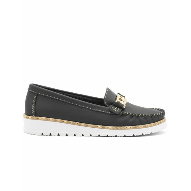 Mocasín Para Mujer Antiderrapante Formal Slip On Negro 22-26 negro 23.5