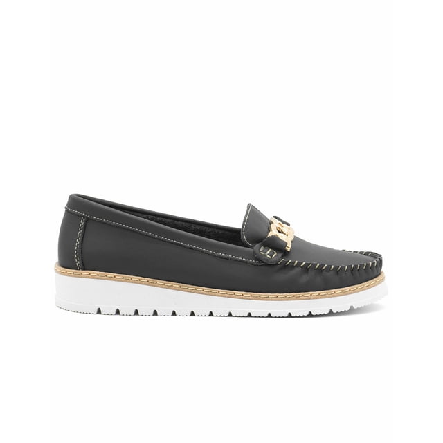 Mocasín Para Mujer Antiderrapante Formal Slip On Negro 22-26 negro 22