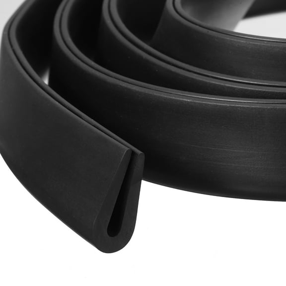 REGALWOVEN 5/16" x 45/64" x 6.6ft Rubber U Channel Edge Trim Round Type Fit for 2.5-3mm Edge, Black