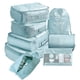 thumbnail image 2 of Set de cubo de embalaje de 8 piezas - Organizadores de equipaje de viaje con bolsa para zapatos - Bolsitas de poliéster para ropa y artículos de aseo - Azul cielo y azul marino, 2 of 9