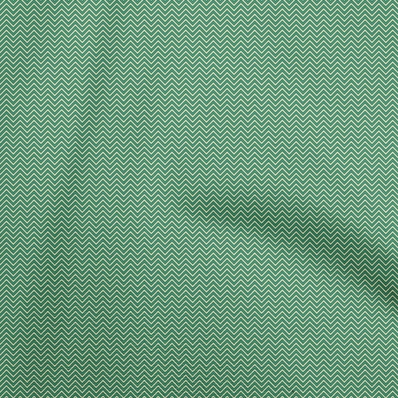 oneOone Polyester Spandex Green Fabric Chevron Quilting Supplies Print Sewing Fabric By The Yard 56 Inch Wide