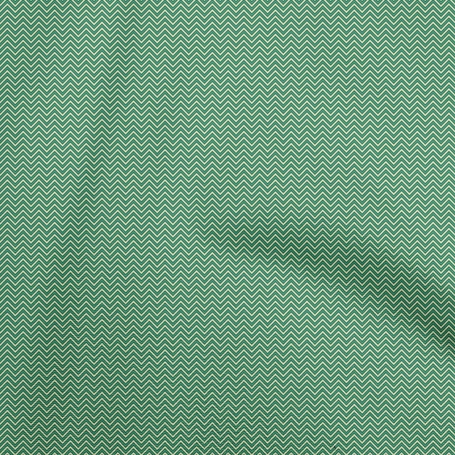 oneOone Cotton Cambric Green Fabric Chevron Craft Projects Decor Fabric Printed By The Yard 42 Inch Wide