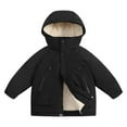 thumbnail image 3 of CPNG Kids Plush Lined Jacket Long Warm Puffer Jacket Winter Windproof Waterproof Parka Snow Coat Boys Warm Thicken Fleece Tops Girls Sherpa Outdoor Tops, 3 of 8