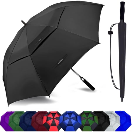 Golf Umbrella Large 54/62/68/72 Inch, Extra Large Oversize Double Canopy Vented Windproof Waterproof Umbrella, Automatic Open Golf Umbrella for Men and Women and Family.