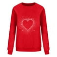 thumbnail image 6 of GuzomFashion Womens Crewneck Sweatshirt - White Sparkling Heart Motif Loose Fit 100% Polyester Machine Washable Plus Size S-XXL Valentine's Day Casual Daily Wear,Size S, 6 of 7