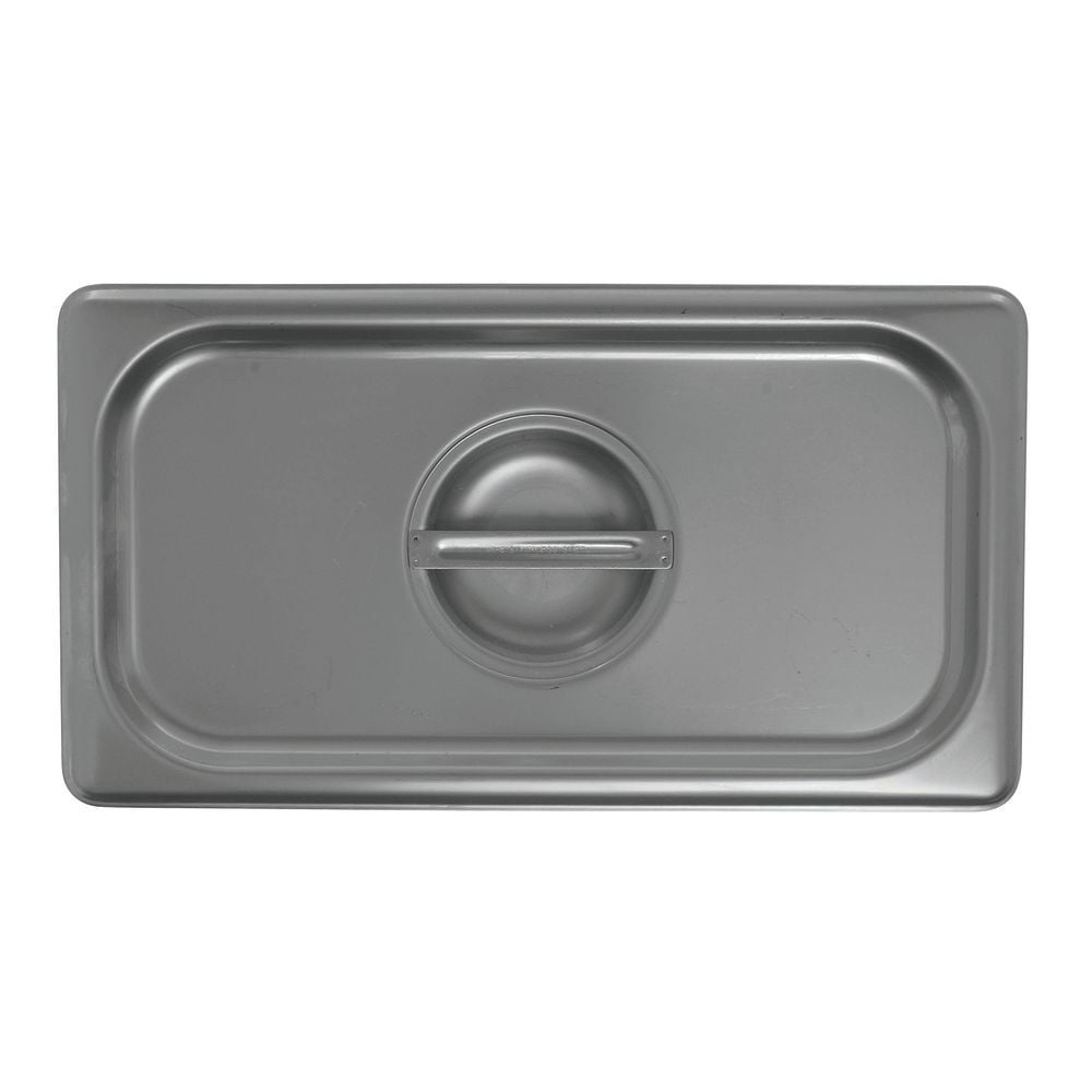 Commercial 1/3 Size Stainless Steel Slotted Steam Table/Hotel Pan Cover Pack of 2 