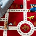 thumbnail image 6 of SAFAVIEH Carousel Kids Devan Train Track Area Rug, Red/Ivory, 6'7" x 9', 6 of 11