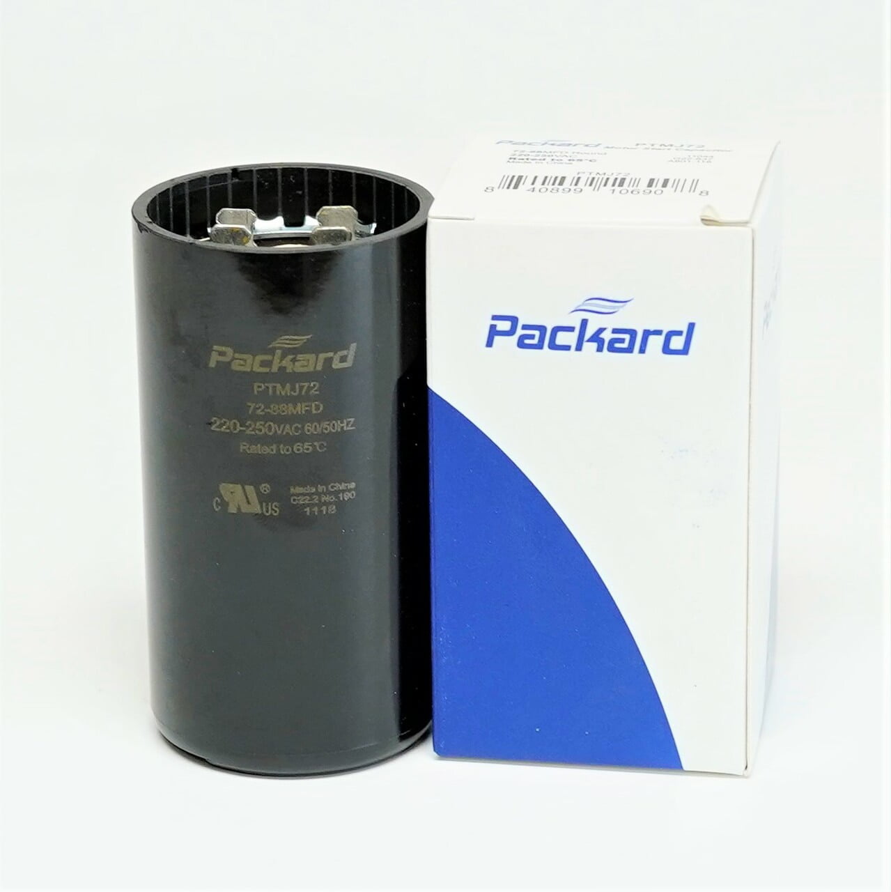 Packard PTMJ72 Motor Start Capacitor 72-88 MFD 220-250 VAC for sale online 