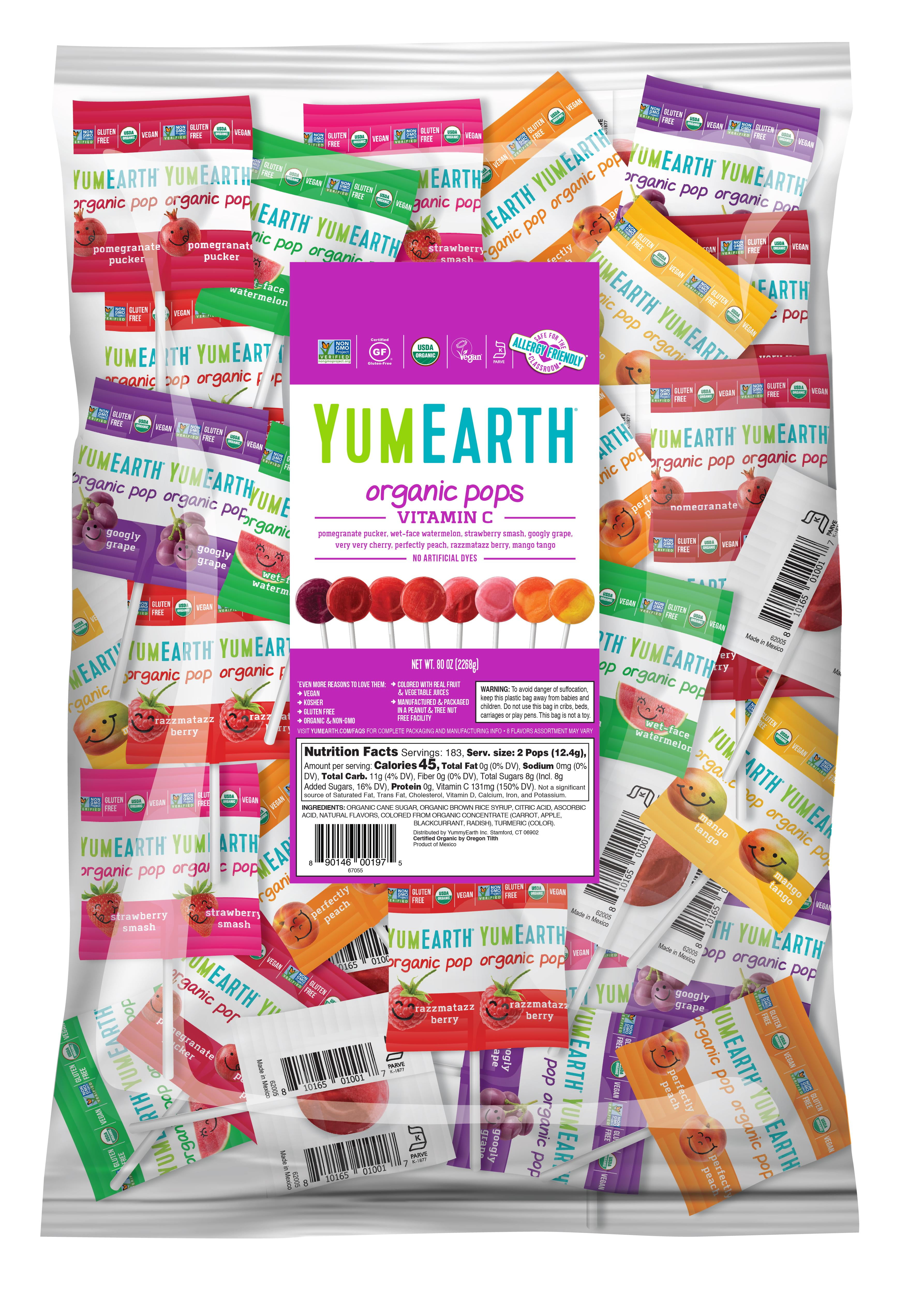 YumEarth Organic Candy - Bulk Lollipops, Vitamin C Assorted Flavor ...