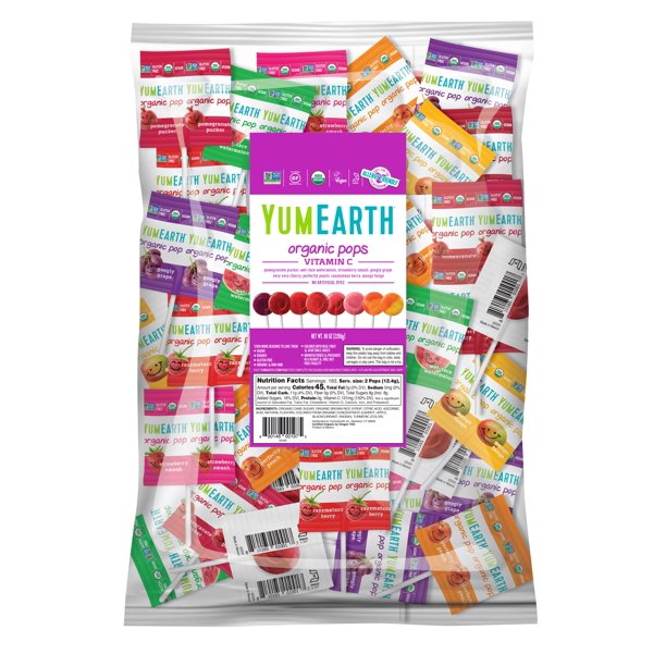 YumEarth Organic Candy Bulk Lollipops, Vitamin C Assorted Flavor Lollipops, 5 lb