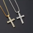 thumbnail image 3 of HOOUN Mens Womens Silver Gold CZ Cross Pendant Necklace Punk Hip Hop Biker Jewelry 22"-Silver, 3 of 6