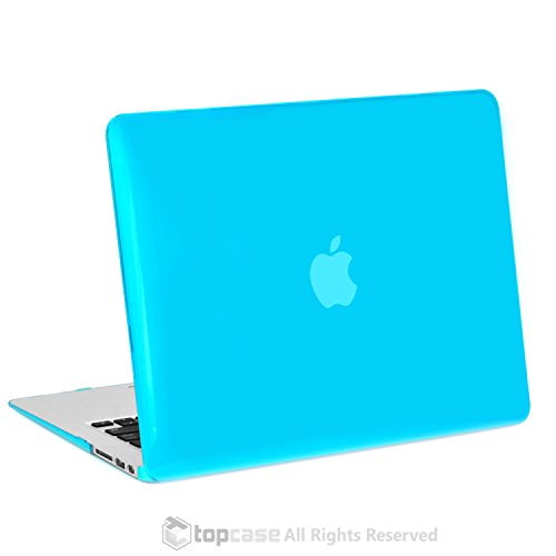 TopCase Crystal See Thru Hard Case Cover for Macbook Air 13&quot; (A1369 and A1466) with TopCase Mouse Pad (AQUA BLUE)