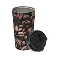 thumbnail image 2 of Gukieu Coffee Bean Print Insulated Coffee Cup, Portable Stainless Steel Vacuum Cup with Lid, Unisex, Suitable for Office, Cafe, Car, 2 of 8