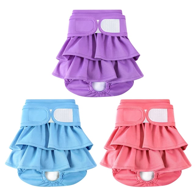 Pañales para perros Mengelina, reutilizables, lavables, para mujer, paquete de 3, talla S