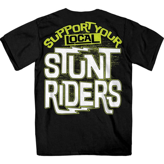 Hot Leathers GMD1521 Men's Black Support Your Local Stunt Riders T-Shirt X-Large