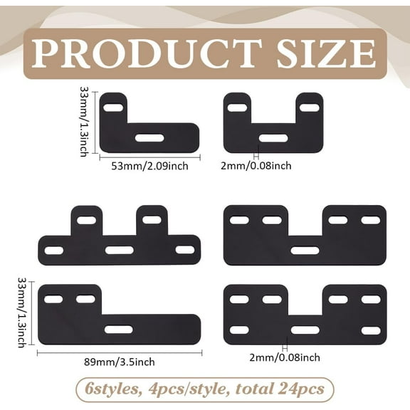 24 Pcs Topper Adapter for Badge Buddy 6 Styles Black Acrylic Id Badge Topper Badge Pin Holder for Nurse Doctor Student Staff by Specialist ID fit Vertical Horizontal Badge Holder