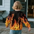 thumbnail image 4 of Yuyamidu Orange Flame Sweatshirt for Toddler Girl 4t Long Sleeve Crew Neck Pullover Sweatshirts Soft Lightweight Ruffle Shoulder Tops, 4 of 8