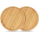 thumbnail image 1 of Juego de 2 platillos de bambú, para macetas de 15 a 20 cm Bandeja de bambú 20 cm, bandeja para macetas, 1 of 5
