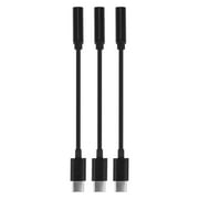 Kkewar Type C To Headphone Jack,3 Pcs Type C USB C to 3.5mm Headphone Audio Jack Type C Male to Female Aux Jack Stereo earphone headphone Cable Converter for Pixel Moto Z Z Droid Force Play (Black)