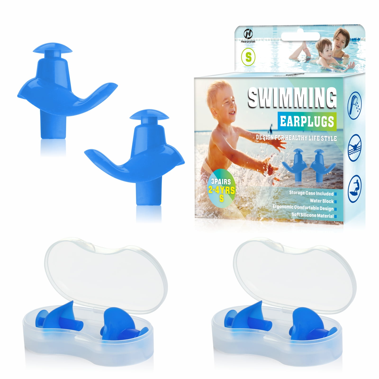 Swimming Block Waterproof Ear Plugs Adult Mens Womens Swim Travel Ear Protector 