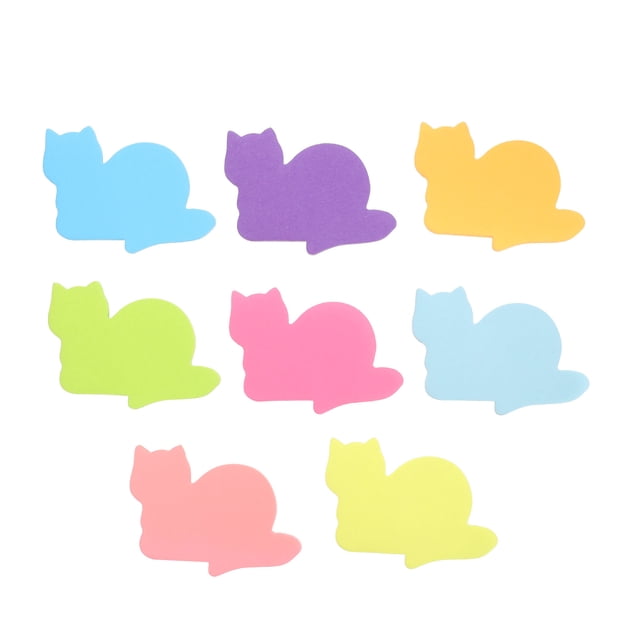 CIMAXIC 16Pcs Cartoon Cat Sticky Notes Animals Shaped Notes Sticky Memo Stickers Memo Pads,2.76"X2.17"X0.04"