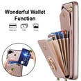 thumbnail image 4 of Dteck for Samsung Galaxy S22 Case Wallet with RFID Blocking Card Holder Slots Metal Ring Holder PU Leather Shockproof Protective Cover with Wrist Strap Shoulder Strap for Samsung S22 5G,Rosegold, 4 of 10