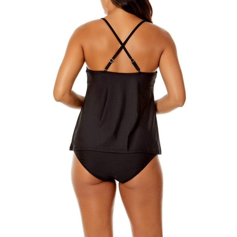 Anne Cole Women's Limited Edition Swim Triangle Tankini Top, Black