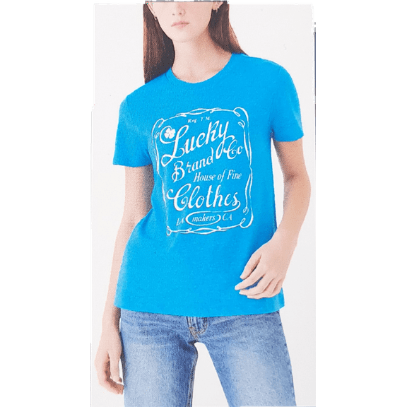 Lucky Brand House of Fine Clothes Blue Bird Women's T Shirt - Small