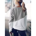 thumbnail image 2 of Sweat-shirt Décontracté à Col Rond à Manches Longues Imprimé à Rayures et Mollet, 2 of 6