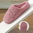 thumbnail image 4 of Women Fuzzy Slippers Soft Sole Plush Warm House Slippers Warm Flat Household Casual Shoes Women Sliper Fashion Ladies Women'S Slipper Red CN:36-37/US:8, 4 of 8