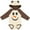 Natural & Brown w Ears, variant on Inktastic Cute Smiling Snowman Face with Carrot Nose Boys or Girls Long Sleeve Baby Bodysuit