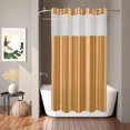 thumbnail image 2 of No Hook Shower Curtain, Boho Burnt Orange Shower Curtains for Bathroom with See Through Top Window, Minimalist Farmhouse Striped Waterproof & Washable Bath Curtain Narrow 54"x78", 2 of 9