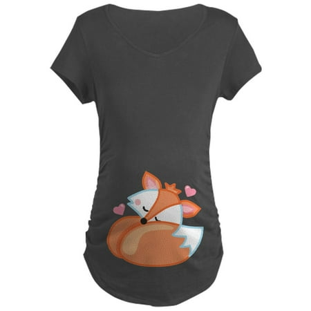 

CafePress - Baby Fox Belly Print Maternity T Shirt - Maternity Dark T-Shirt