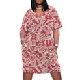 thumbnail image 1 of Vestido vintage ajustado con estampado floral (rojo), con bolsillos, estilo coreano, de lujo., 1 of 7