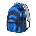 thumbnail image 2 of Blue and Black Tie Dye Pattern Backpack for School, Cute School Bag with Adjustable Shoulder Straps and Padded Back, 15.3"x11"x6.7", 2 of 5