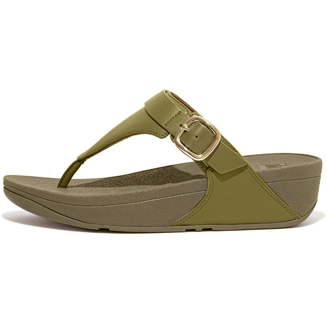 Sandalias FitFlop Lulu para mujer, piel, puntera, cuña, camuflaje